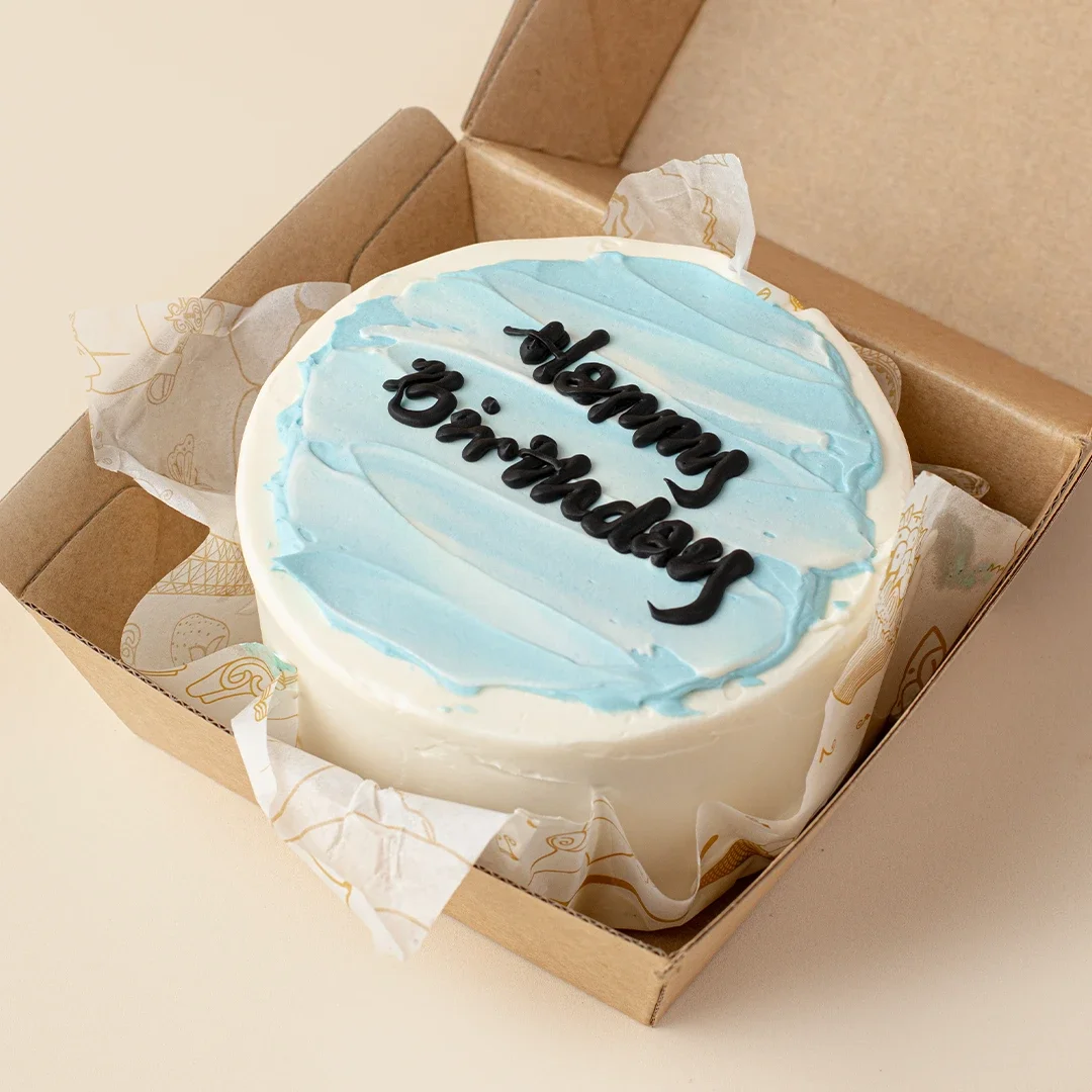 Minimalist Blue Bento Cake โ Pinch Bakehouse