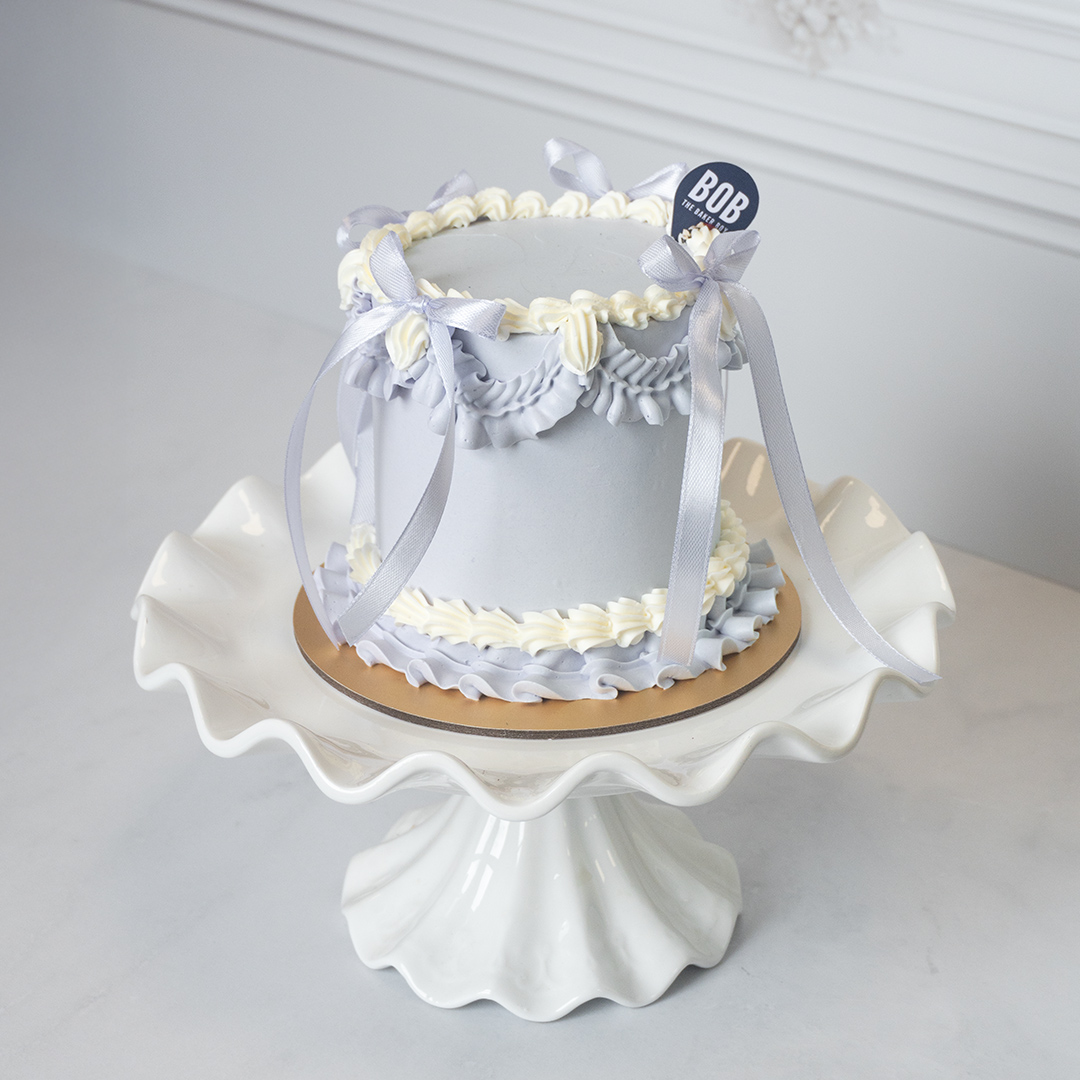 Vintage Lavender Ribbon Mini Cake for small birthday celebrations in Singapore