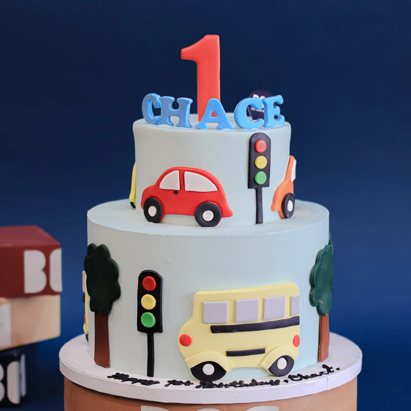 2D Back-To-School Bus Themed Cake - Bob the Baker Boy