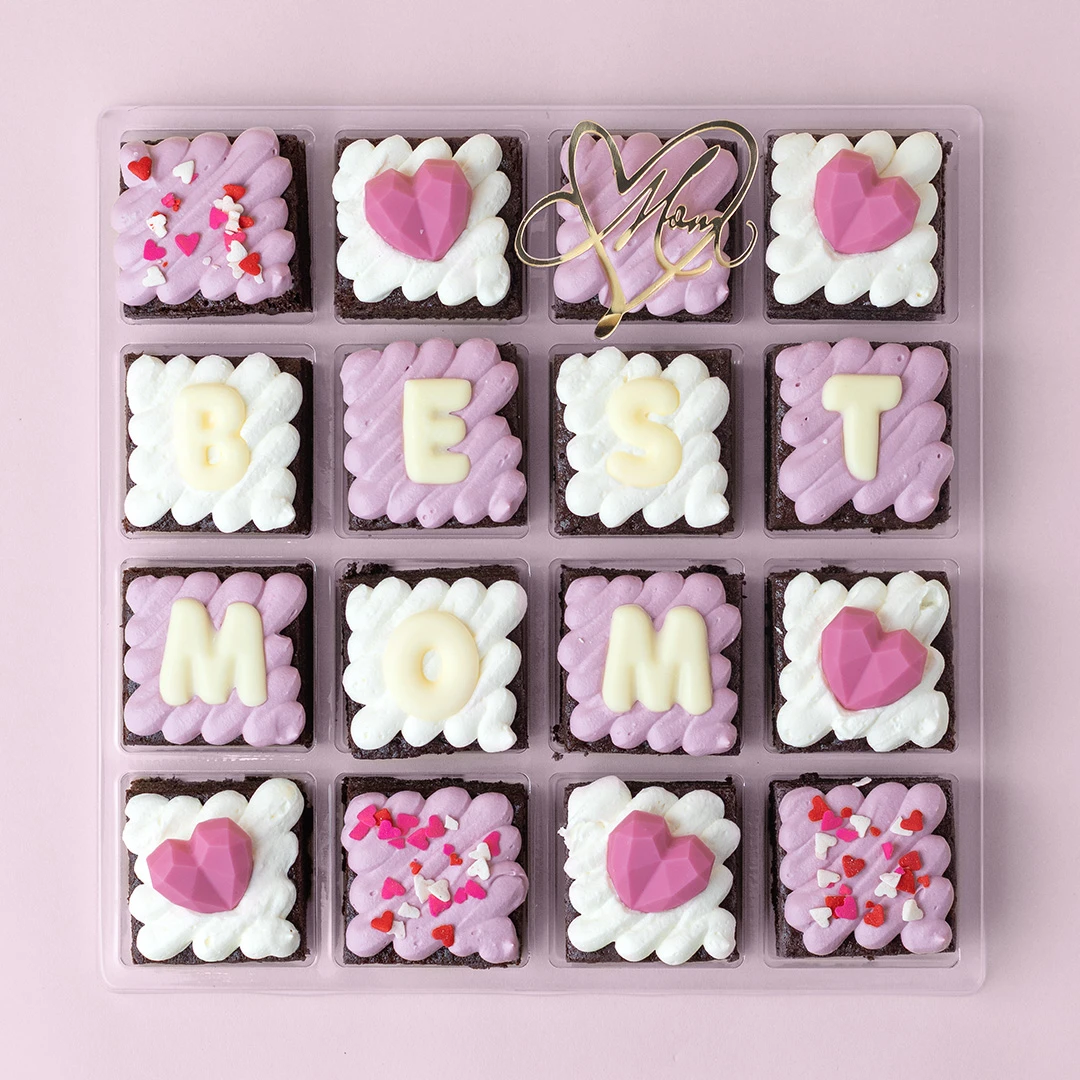 Personalised message brownies box Singapore birthday brownies delivery